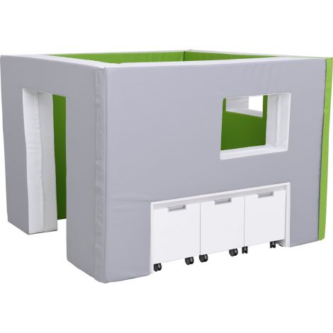 Casuta de joaca din spuma, verde-gri, potrivita pentru cresa - imagine 16